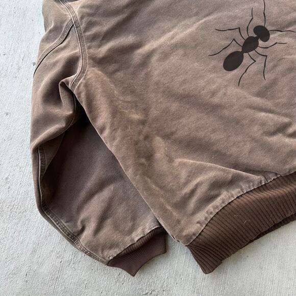 Vintage Y2K Carhartt J130 CHT brown hooded work wear jacket - Picture 7 of 8